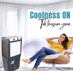 BHABURLY | Eazycool 45 L Room Personal Air Cooler | 4-Way Air Deflection | 2350 CMH Ice Chamber, Anti-Bacterial Honeycomb Pad, 3-Speed Control, Castor Wheels, Inverter Compatible, 200 sqft Floor