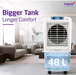Livpure Coolbud Neo Personal Cooler 48L |240 Sq. Ft. Area Coverage| 20Ft. Poweful Air Throw| Inverter Compatible | Honeycomb Pads | 2 Yrs Motor Warranty & 1 Yr Comprehensive (White)