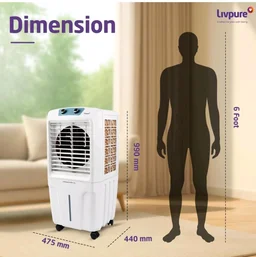 Livpure Coolbud Neo Personal Cooler 48L |240 Sq. Ft. Area Coverage| 20Ft. Poweful Air Throw| Inverter Compatible | Honeycomb Pads | 2 Yrs Motor Warranty & 1 Yr Comprehensive (White)