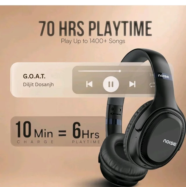 Noise Airwave Max 3 Bluetooth On Ear Headphones with 70H Playtime, 40mm Driver, Low Latency(up to 45ms),Dual Pairing, BT v5.3 (Carbon Black)