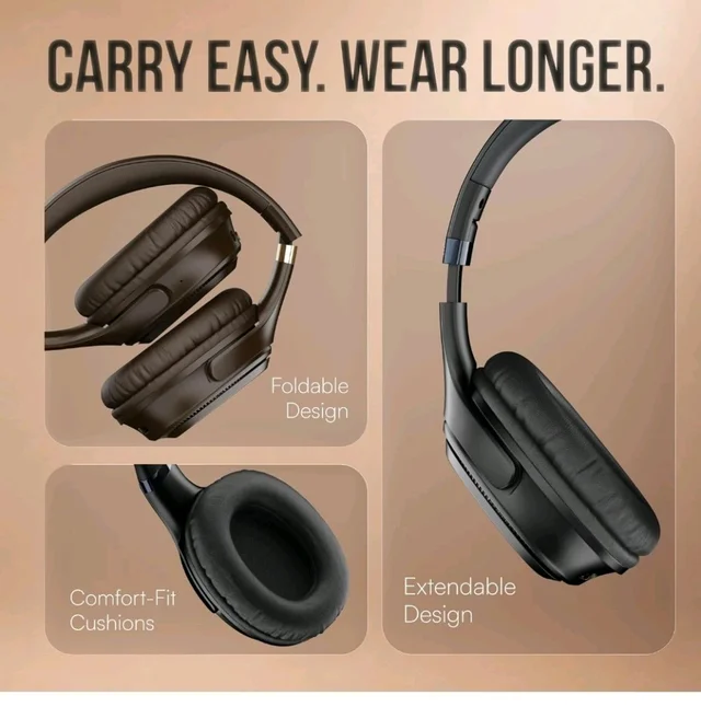 Noise Airwave Max 3 Bluetooth On Ear Headphones with 70H Playtime, 40mm Driver, Low Latency(up to 45ms),Dual Pairing, BT v5.3 (Midnight Blue)