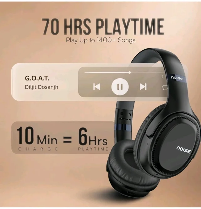 Noise Airwave Max 3 Bluetooth On Ear Headphones with 70H Playtime, 40mm Driver, Low Latency(up to 45ms),Dual Pairing, BT v5.3 (Midnight Blue)