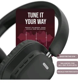 Noise Newly Launched Airwave Max 2 Wireless On-Ear Headphones with 50H Playtime, 40mm Drivers - Deep Bass, 3 Preset EQ Modes, 40m/s Low Latency, Dual Pairing,BT V5.3 (Bold Black)