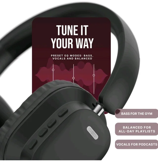 Noise Newly Launched Airwave Max 2 Wireless On-Ear Headphones with 50H Playtime, 40mm Drivers - Deep Bass, 3 Preset EQ Modes, 40m/s Low Latency, Dual Pairing,BT V5.3 (Bold Black)