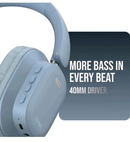 Noise Newly Launched Airwave Max 2 Wireless On-Ear Headphones with 50H Playtime, 40mm Drivers - Deep Bass, 3 Preset EQ Modes, 40m/s Low Latency, Dual Pairing,BT V5.3 (Serene Blue)
