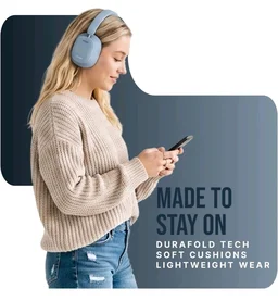 Noise Newly Launched Airwave Max 2 Wireless On-Ear Headphones with 50H Playtime, 40mm Drivers - Deep Bass, 3 Preset EQ Modes, 40m/s Low Latency, Dual Pairing,BT V5.3 (Serene Blue)