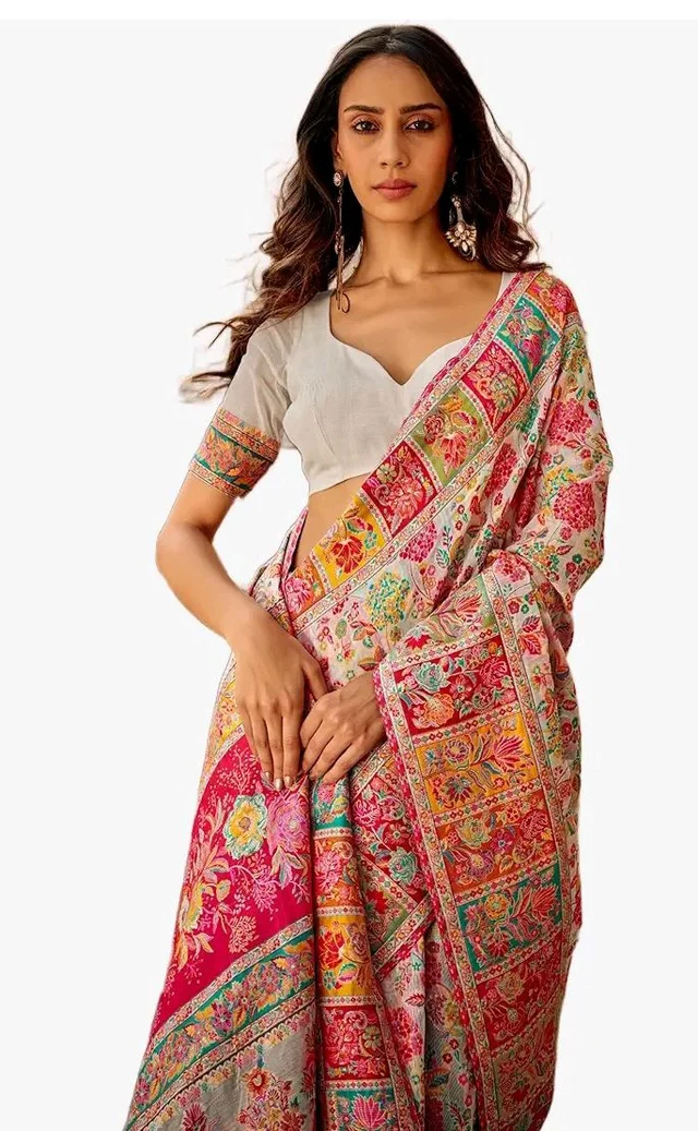Brand: SWORNOF
4.1 out of 5 stars 673
SWORNOF Women's kanjivaram banarasi silk saree for Patola festival Wedding silk with rich pallu Design sarees for women with blouse piece