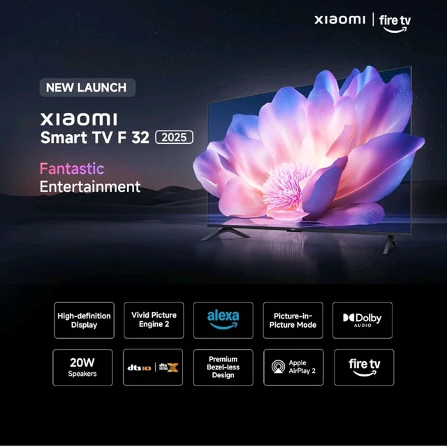 Brand: Xiaomi
4.1
4.1 out of 5 stars
(1,248)
Xiaomi 80 cm (32 inch) F Series HD Ready Smart LED Fire TV L32MB-FIN