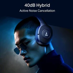 boAt Rockerz Plus 550 ANC, (~40dB) Hybrid ANC, 80Hrs Playback, 40ms Low Latency Beast Mode, 40mm Drivers, BT v5.4, Bluetooth Headphones, Wireless Headphone with Mic (Bold Blue)