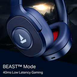 boAt Rockerz Plus 550 ANC, (~40dB) Hybrid ANC, 80Hrs Playback, 40ms Low Latency Beast Mode, 40mm Drivers, BT v5.4, Bluetooth Headphones, Wireless Headphone with Mic (Bold Blue)