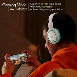 Zebronics Thunder (2026 Upgrade) Wireless Headphones, BT v6.0, True 60 hrs Playback, 40mm Drivers, ENC, Gaming Mode, Dual Pairing, AUX & microSD, Rapid Charging, Call Function (Sea Green)