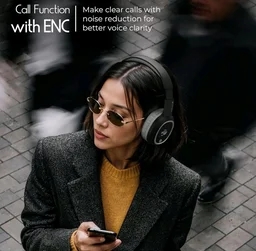 Zebronics Thunder (2026 Upgrade) Wireless Headphones, BT v6.0, True 60 hrs Playback, 40mm Drivers, ENC, Gaming Mode, Dual Pairing, AUX & microSD, Rapid Charging, Call Function (Black)