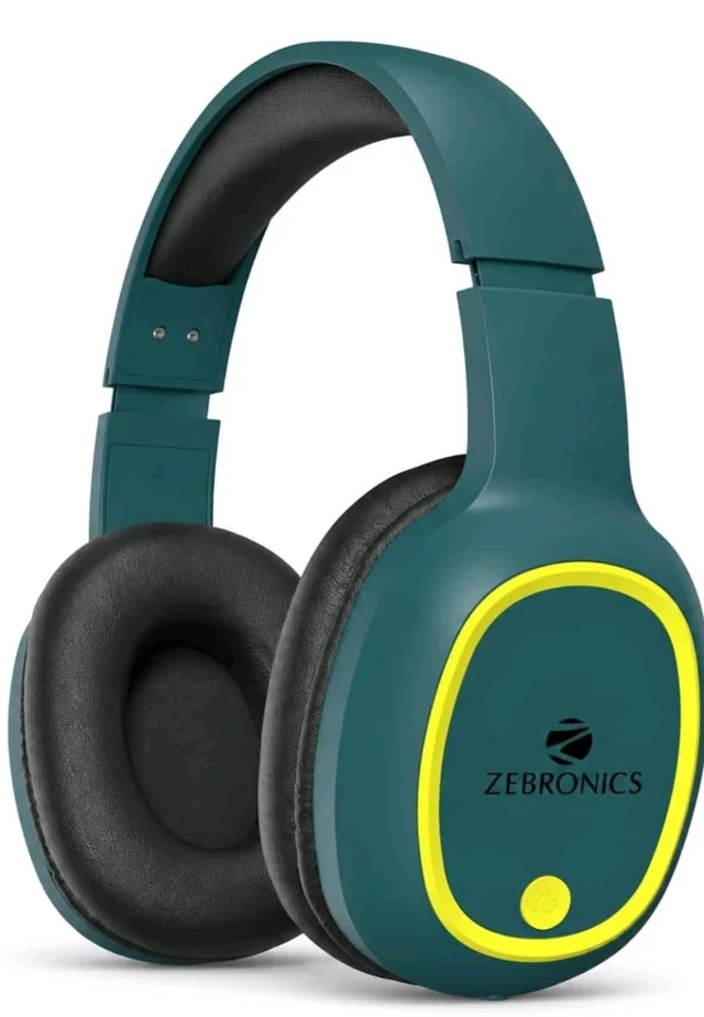 Zebronics Thunder (2026 Upgrade) Wireless Headphones, BT v6.0, True 60 hrs Playback, 40mm Drivers, ENC, Gaming Mode, Dual Pairing, AUX & microSD, Rapid Charging, Call Function (Teal Green)