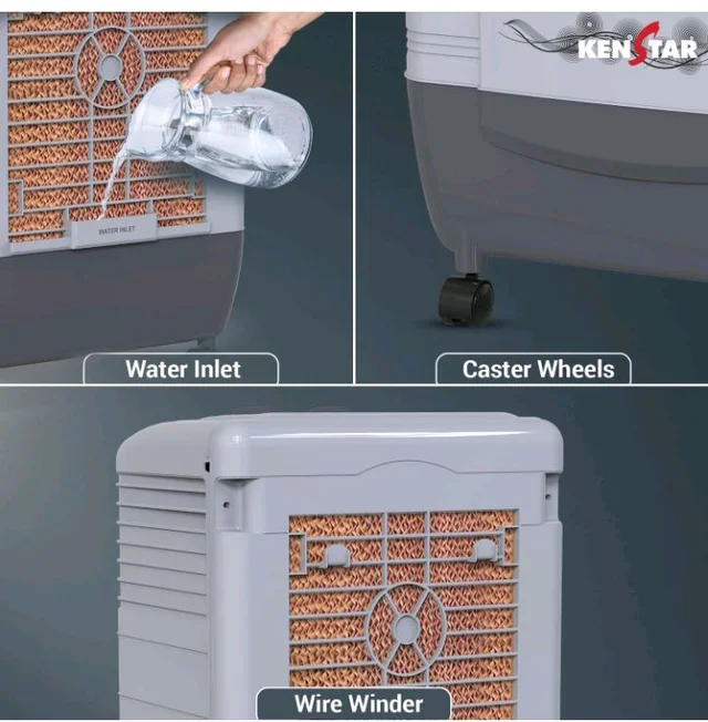 Kenstar LITTLE HC 20 Room/Personal Air Cooler For Home| Honeycomb Pad |High Speed Fan |35 Ft Powerful Air Throw|Inverter compatible |Portable Cooler-Room|1-Yr Product Warranty|Light Grey & Dark Grey