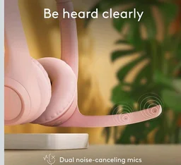 Logitech Zone 300 Wireless Bluetooth Headset with Noise-Cancelling Microphone, Compatible with Windows, Mac, Chrome, Linux, iOS, iPadOS, Android – Rose
