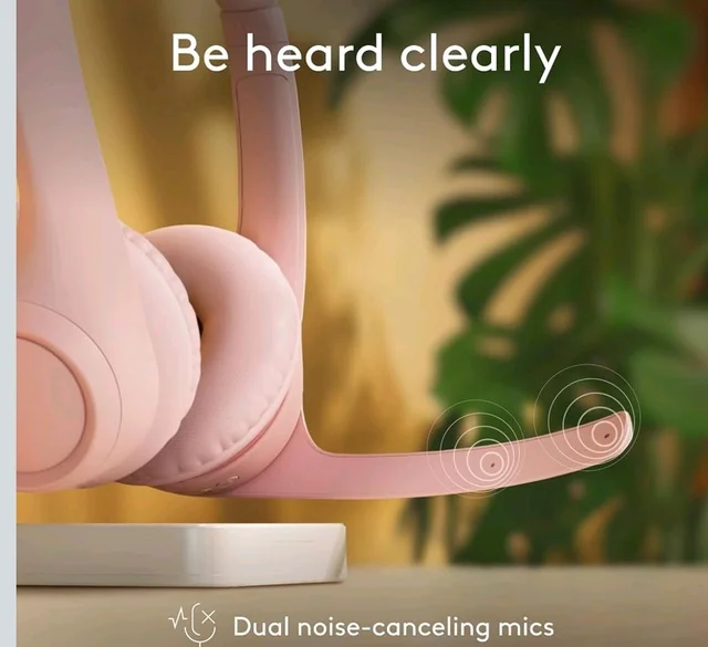 Logitech Zone 300 Wireless Bluetooth Headset with Noise-Cancelling Microphone, Compatible with Windows, Mac, Chrome, Linux, iOS, iPadOS, Android – Rose