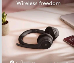 Logitech Zone 300 Wireless Bluetooth Over Ear Headset with Noise-Cancelling Microphone, Compatible with Windows, Mac, Chrome, Linux, iOS,iPados, Android – Black