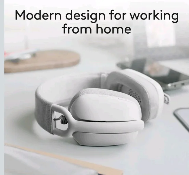 Logitech Zone Vibe 100 Lightweight Wireless Over-Ear Headphones with Noise-Cancelling Microphone, Advanced Multipoint Bluetooth Headset, Works with Teams, Google Meet, Zoom, Mac/PC - Offwhite