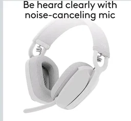 Logitech Zone Vibe 100 Lightweight Wireless Over-Ear Headphones with Noise-Cancelling Microphone, Advanced Multipoint Bluetooth Headset, Works with Teams, Google Meet, Zoom, Mac/PC - Offwhite