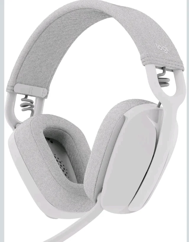 Logitech Zone Vibe 100 Lightweight Wireless Over-Ear Headphones with Noise-Cancelling Microphone, Advanced Multipoint Bluetooth Headset, Works with Teams, Google Meet, Zoom, Mac/PC - Offwhite