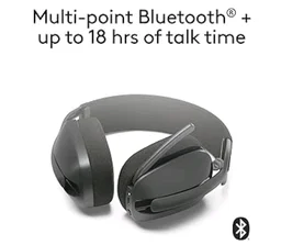 Logitech Zone Vibe 100 Lightweight Wireless Over-Ear Headphones with Microphone, Advanced Multipoint Bluetooth Headset, Works with Teams, Google Meet, Zoom, Mac/PC - Graphite