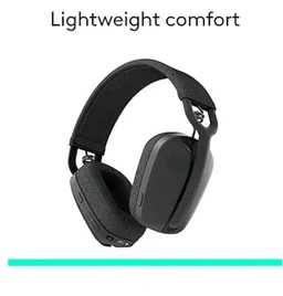 Logitech Zone Vibe 100 Lightweight Wireless Over-Ear Headphones with Microphone, Advanced Multipoint Bluetooth Headset, Works with Teams, Google Meet, Zoom, Mac/PC - Graphite