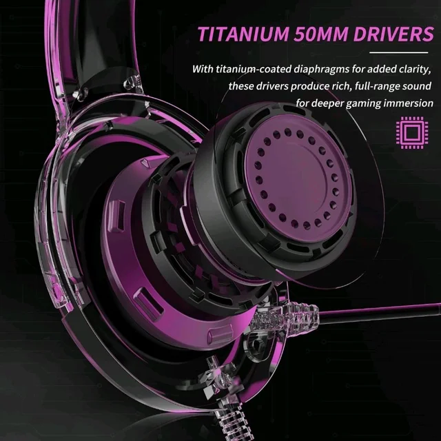BINNUNE Gaming Headset with Mic for Xbox Series X|S Xbox One PS4 PS5 PC NS, Wired Audifonos Gamer Headphones with Microphone for Xbox 1 PS 4|5-BlackPurple