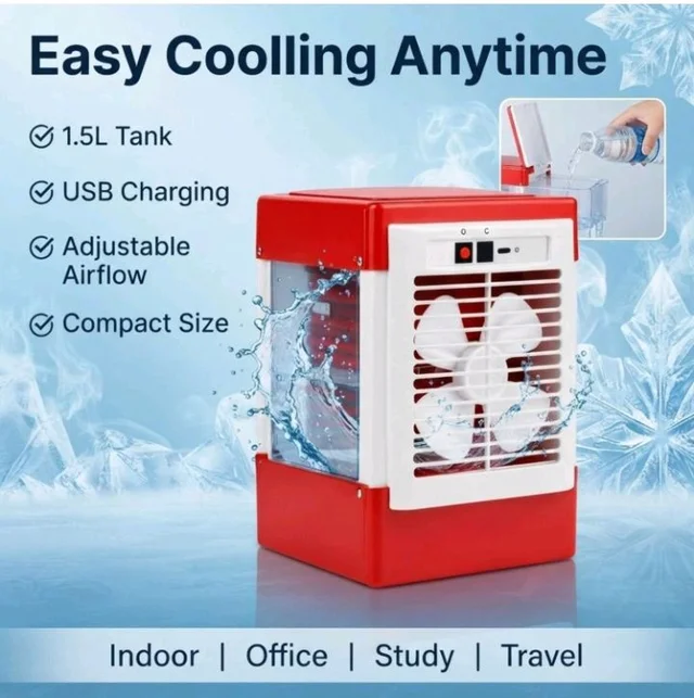 Drumstone (πππ¬π ππ‘π¨π’ππ Rechargeable Mini Air Cooler Fan With 1.5L Water Tank, USB Portable Cooling Fan, Adjustable Speed Personal Air Cooler For Home Office,ππ ππππ«π¬ πππ«π«ππ§ππ²