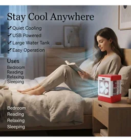 Drumstone (πππ¬π ππ‘π¨π’ππ Rechargeable Mini Air Cooler Fan With 1.5L Water Tank, USB Portable Cooling Fan, Adjustable Speed Personal Air Cooler For Home Office,ππ ππππ«π¬ πππ«π«ππ§ππ²