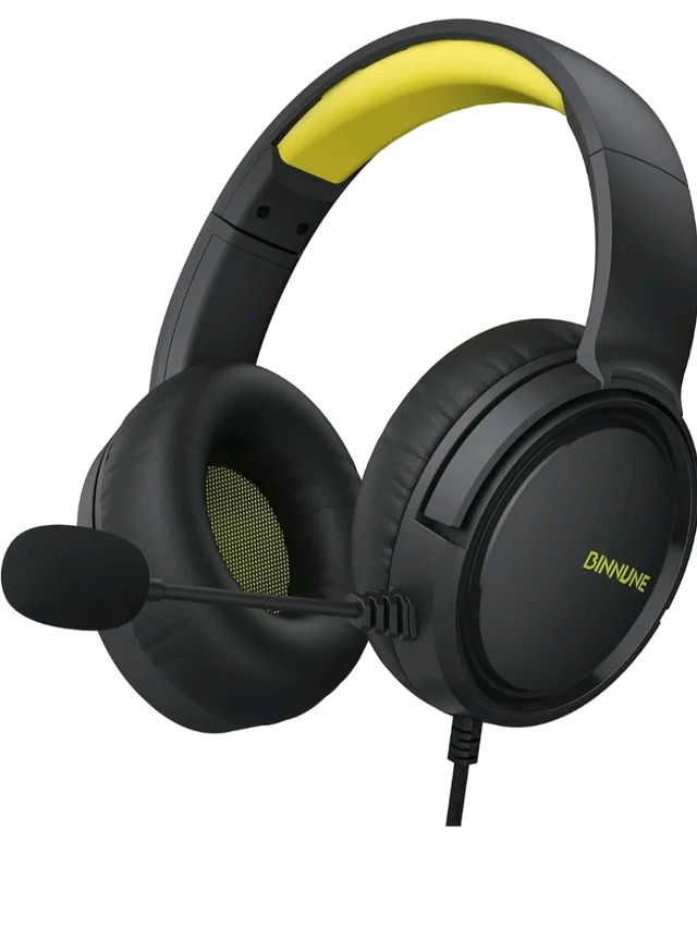 BINNUNE Gaming Headset with Mic for Xbox Series X|S Xbox One PS4 PS5 PC NS, Wired Audifonos Gamer Headphones with Microphone for Xbox 1 PS 4|5-Yellow