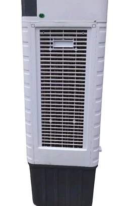 Portable Desert Air Cooler with Water Tank, Grey and White, Manual Control Panel, Caster Wheels for Easy Movement