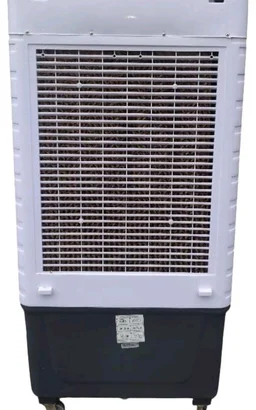 Portable Desert Air Cooler with Water Tank, Grey and White, Manual Control Panel, Caster Wheels for Easy Movement