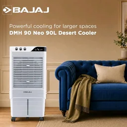 Bajaj DMH 90 Neo 90L Desert Air Cooler for Home|For Larger Room|Anti-Bacterial Honeycomb Cooling Pad|High-Speed|Ice Chamber|90Ft Air Throw|3-Speed Control|3 Year Comprehensive Product Warranty|W