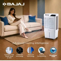 Bajaj DMH 90 Neo 90L Desert Air Cooler for Home|For Larger Room|Anti-Bacterial Honeycomb Cooling Pad|High-Speed|Ice Chamber|90Ft Air Throw|3-Speed Control|3 Year Comprehensive Product Warranty|W
