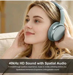 Srhythm NC25 Wireless Headphones Bluetooth 5.3,Lightweight Noise Cancelling Headset Over-Ear with Low Latency,Green