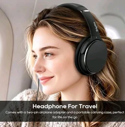 Srhythm NC25 Hybrid Noise Cancelling Headphones Over Ear, Wireless Bluetooth 5.3, 50H Playtime, Transparency Mode,Black