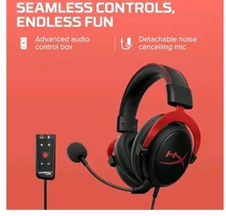 HyperX Cloud II Smartchoice Wired Gaming Headset for PC, PS5 / PS4. Active Noise Cancellation, Over Ear, circumaural, Closed Back, HyperX Virtual 7.1 Surround Sound - Black-Red (4P5M0AA)