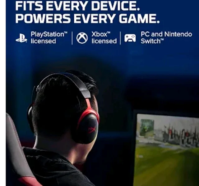 HyperX Cloud II Smartchoice Wired Gaming Headset for PC, PS5 / PS4. Active Noise Cancellation, Over Ear, circumaural, Closed Back, HyperX Virtual 7.1 Surround Sound - Black-Red (4P5M0AA)