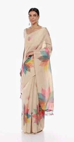 Yashika Women's Chanderi Floral Digital Print Chandheri Saree with Unstitched Blouse Material
200+ bought in past month