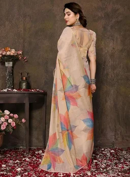 Yashika Women's Chanderi Floral Digital Print Chandheri Saree with Unstitched Blouse Material
200+ bought in past month