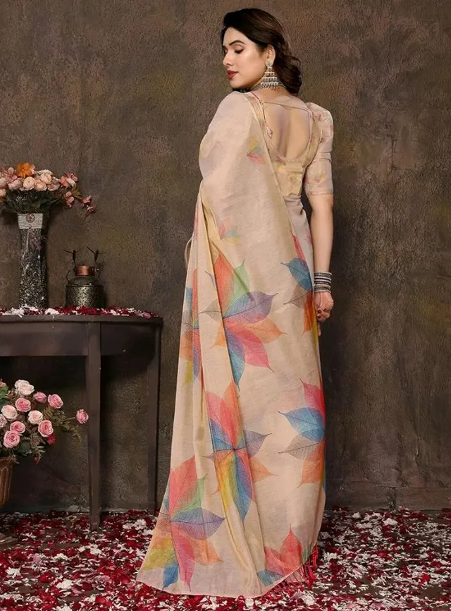 Yashika Women's Chanderi Floral Digital Print Chandheri Saree with Unstitched Blouse Material
200+ bought in past month