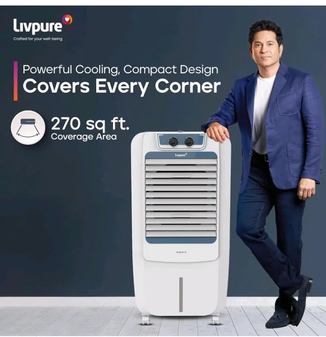 Livpure Coolmist Personal Air Cooler-48 L With 12'' Fan, Anti-Bacterial Honeycomb Pad, Ice Chamber And 2 Year Warranty On Motor (W