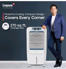 Livpure Coolmist Personal Air Cooler-48 L With 12'' Fan, Anti-Bacterial Honeycomb Pad, Ice Chamber And 2 Year Warranty On Motor (W