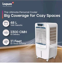 Livpure Coolmist Personal Air Cooler-48 L With 12'' Fan, Anti-Bacterial Honeycomb Pad, Ice Chamber And 2 Year Warranty On Motor (W
