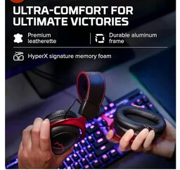 HyperX Cloud II Smartchoice Wired Gaming Headset for PC, PS5 / PS4. Active Noise Cancellation, Over Ear, circumaural, Closed Back, HyperX Virtual 7.1 Surround Sound - Black-Red (4P5M0AA)