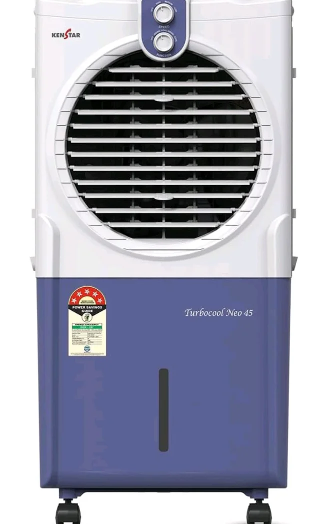 Kenstar TURBOCOOL NEO HC 45 BLUE Air Cooler with Honeycomb Cooling Media | 5-star BEE Rating |100 W|White & Blue
