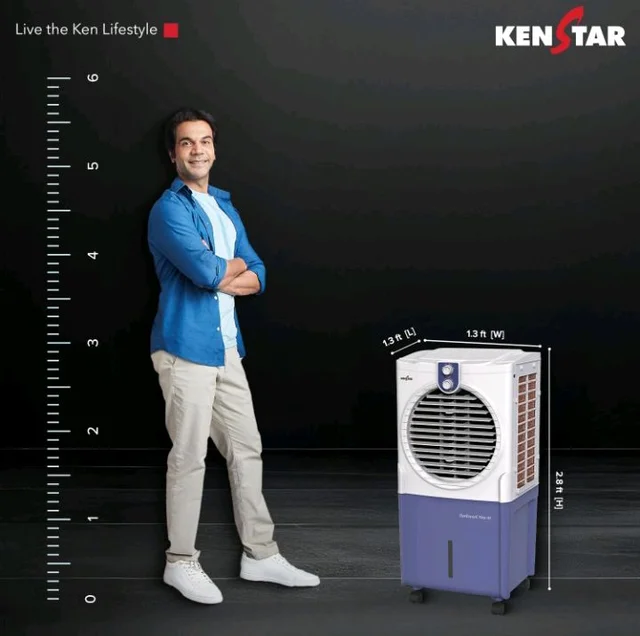 Kenstar TURBOCOOL NEO HC 45 BLUE Air Cooler with Honeycomb Cooling Media | 5-star BEE Rating |100 W|White & Blue