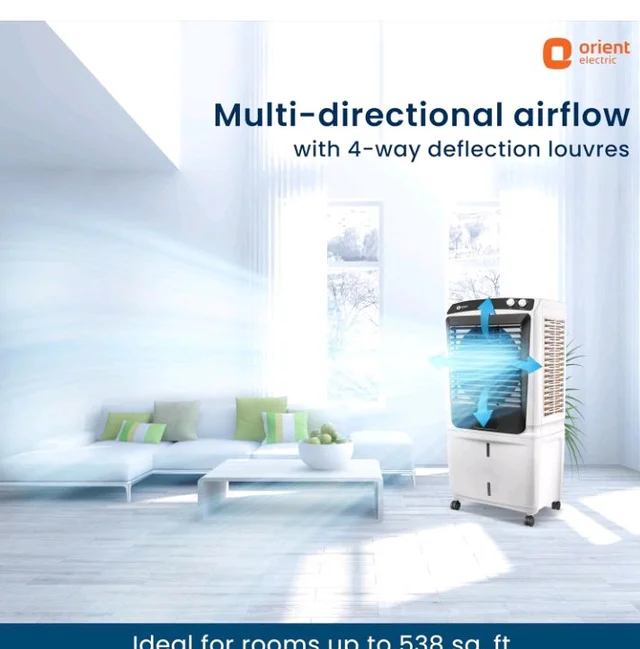 Orient Electric Smartchill 125L Desert Air Cooler for home | Densenest Honeycomb Pads | Fully Collapsible Louvers, Inverter Compatible | High Air Delivery | 1 Year Warranty by Orient | White