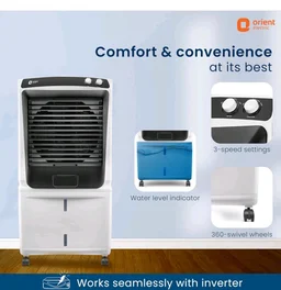 Orient Electric Smartchill 125L Desert Air Cooler for home | Densenest Honeycomb Pads | Fully Collapsible Louvers, Inverter Compatible | High Air Delivery | 1 Year Warranty by Orient | White