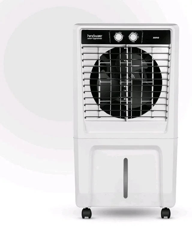 Hindware Smart Appliances Xeno 55L Personal Air cooler | Fan Based | 13 Inc. Fan Blade and Ice Chamber | White & Grey
